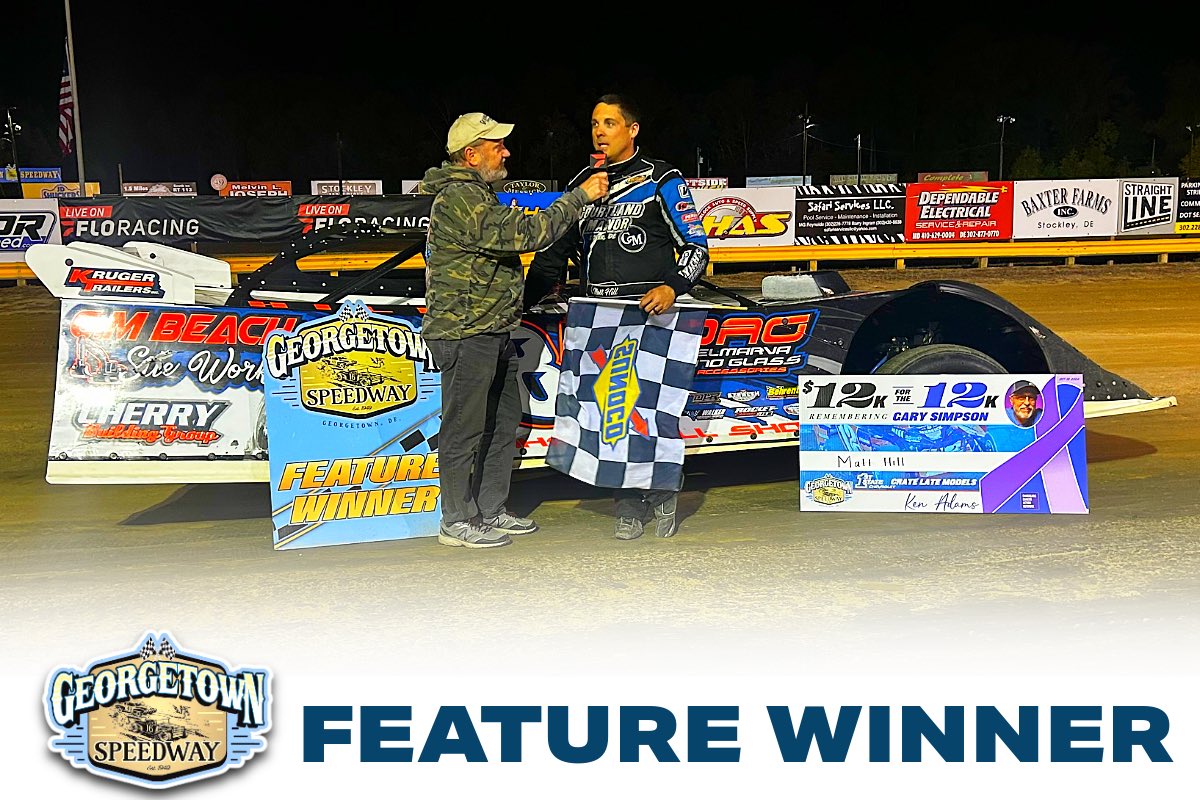 🏁Matt Hill wins tonight’s First State Chevrolet Crate Late Models Feature.