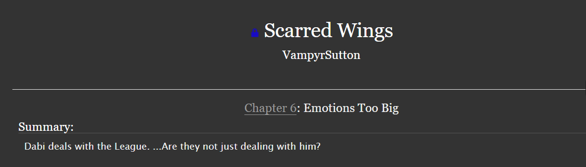 Vampyrslutton's tweet photo. Here we are for Chapter 6 of Scarred Wings for the @risingashdabi bang! Art by Actaeon is in Chapter 2 and this was beta'd by DogsAretheBest312! Warning for Dabi having an Emotion😬 https://t.co/3xVq9NRFkh