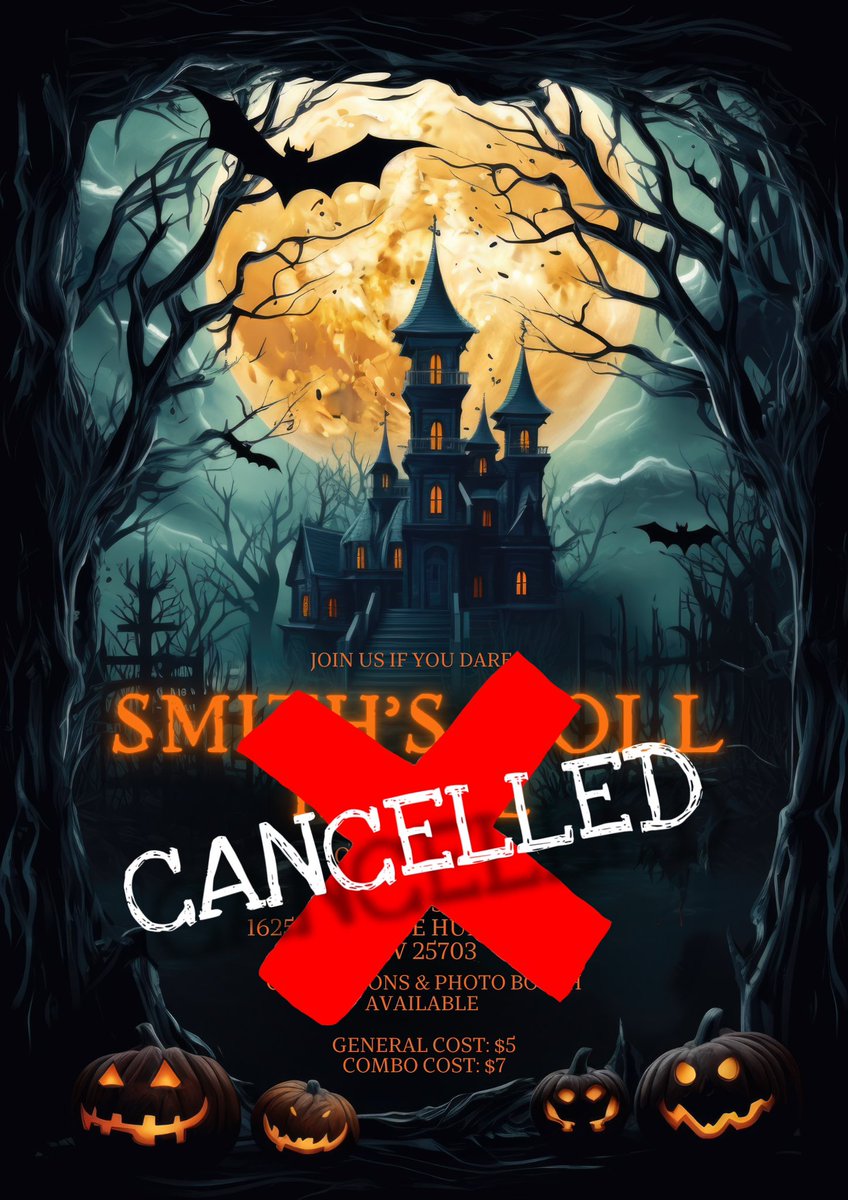 We are saddened to announce that our haunted house will be cancelled this year. We apologize.