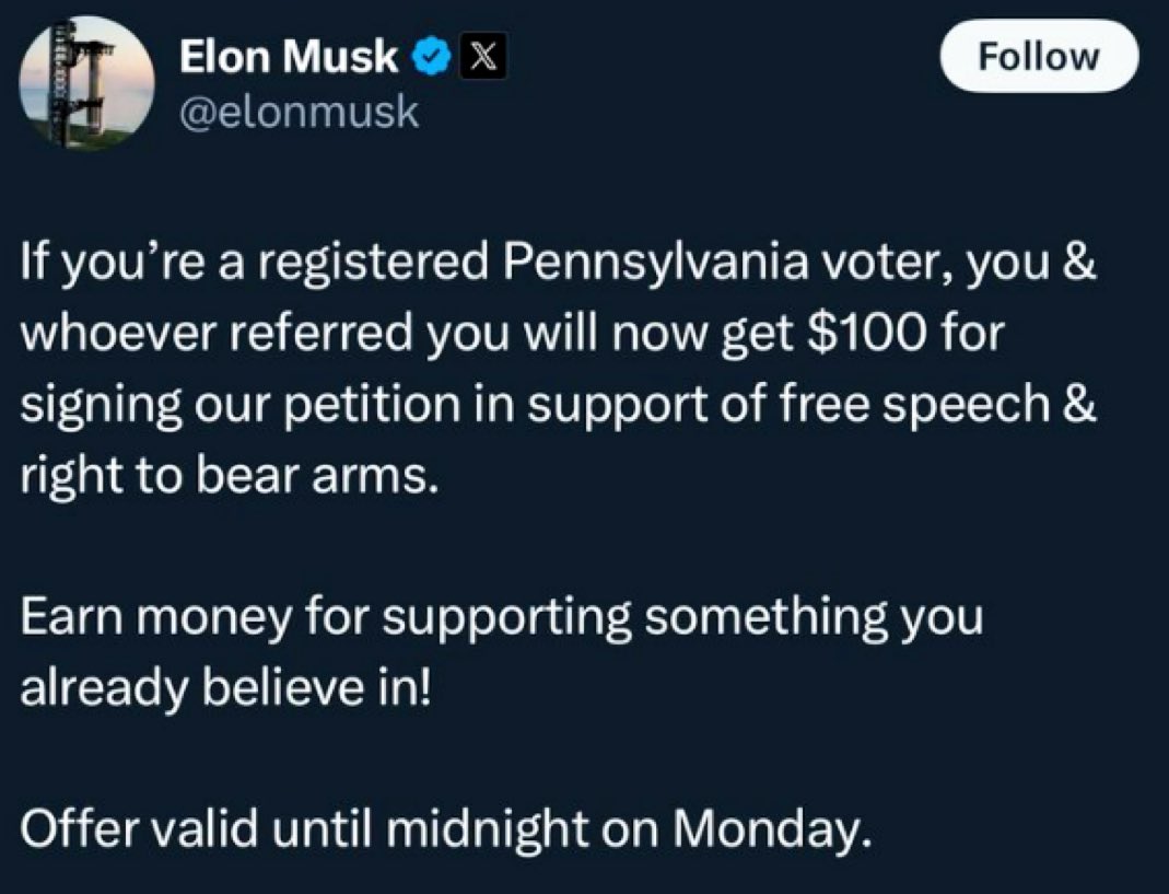 Kaylan_TX_'s tweet photo. So handing out bottled water &amp; granola bars isn’t allowed because it could “unfairly influence voters” but paying them $100 each won’t? Got it. https://t.co/jvys9ildcP