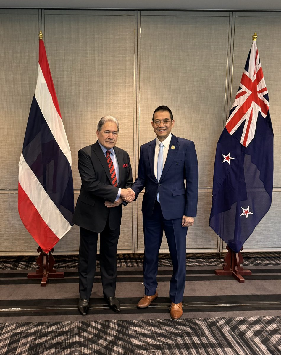 New Zealand and Thailand are elevating our relationship across political, security, economic, cultural, global and regional spheres. 

Minister Peters and his Thai counterpart Foreign Minister Maris Sangiampongsa today celebrated the progress made, and committed to regular 🇳🇿 -
