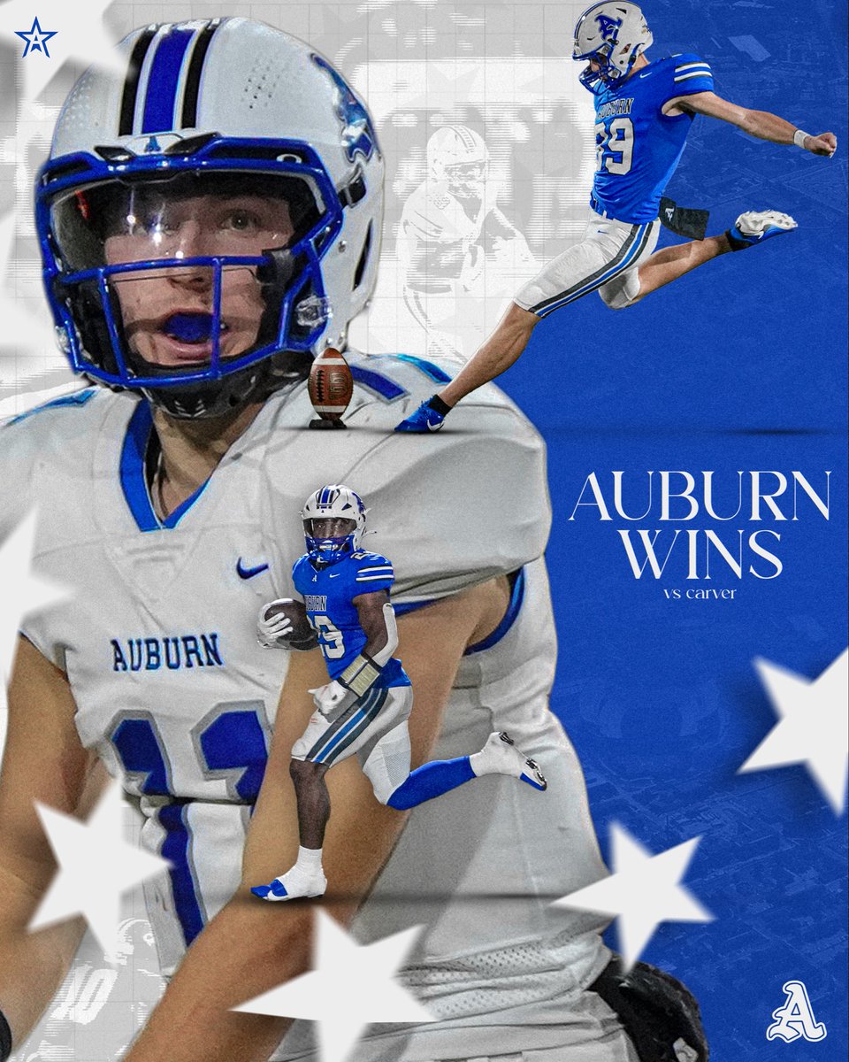 👑 REGION CHAMPIONS 👑
#1 Auburn defeats #9 Carver 29-14 to win their first region championship since 2020 and the first under head coach <a href="/keithetheredge1/">keith etheredge</a> 

Auburn moves to 8-0 on the season and will have their season finale at home next Friday vs Dothan.
#BlueCollarMentality