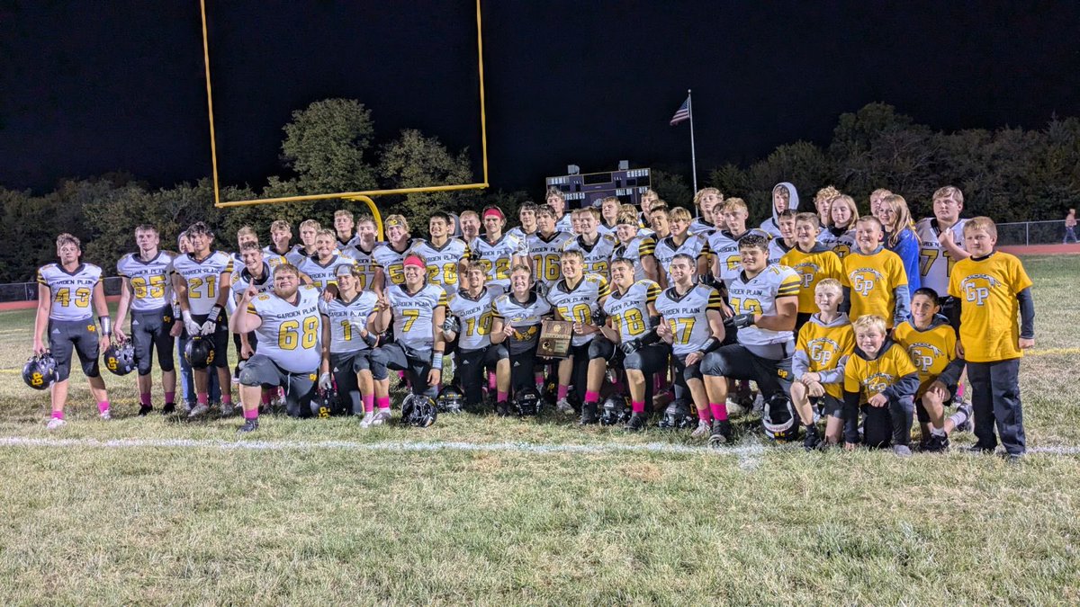 Congrats to the Garden Plain Football team. 2024 District Champions