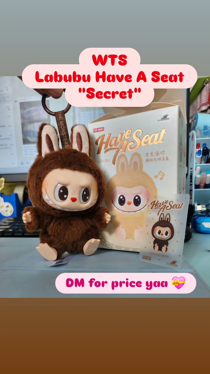 anyanghaseoo's tweet photo. Hai guys, lg mo jual labubu secret milikku, original ya! Aku beli di kick avenue.
Dm ya kalau minta, thank you 🙏 https://t.co/t5yk86aoUh