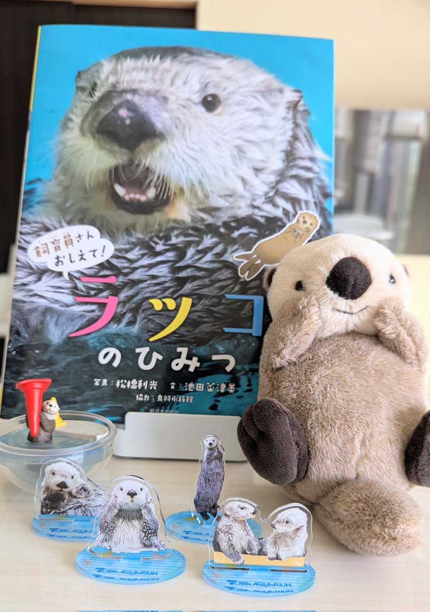 鳥羽水族館でラッコグッズいっぱい手に入れた🙌 アクスタガチャ右手前