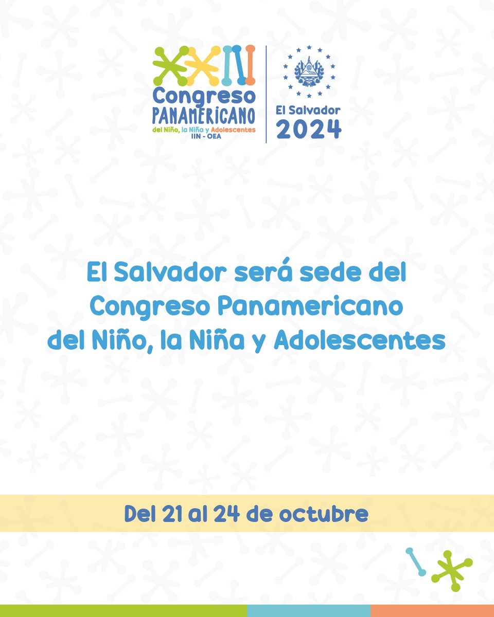 El Salvador será sede del XXIII Congreso y 4° Foro Panamericano de Niñas, Niños y Adolescentes.  

Se trata de dos espacios de diálogo e intercambio entre referentes, autoridades y niños, niñas y adolescentes en el abordaje de las políticas públicas.