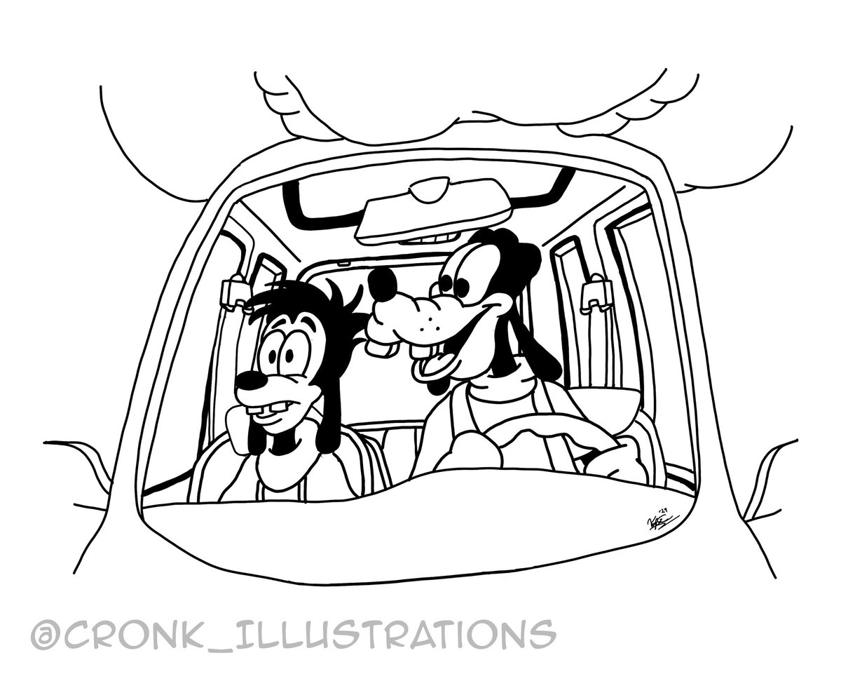 Cronkillustrat1's tweet photo. Inktober 2024 Day 18: Drive 🚗✍🏻
🎶 Just grab a friend and take a ride, together, upon the open road. 🎶 C’mon, Maxie! Ah-yuk!
•
•
#inktober #inktober2024 #inktoberdrive #ink #art #illustration #cronkillustrations #road #car #driving #agoofymovie #goofy #disney #ontheopenroad https://t.co/IZuuzXB3aH
