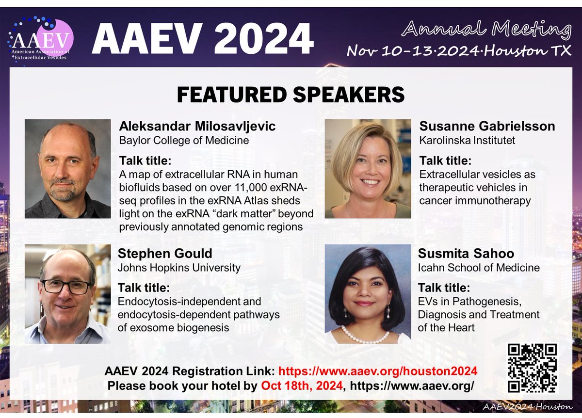 #AAEV2024 Speaker highlight #11. Featuring: Aleksandar Milosavljevic, Susanne Gabrielsson, Stephen Gould, and Susmita Sahoo. For all event information, please visit: aaev.org/houston2024
