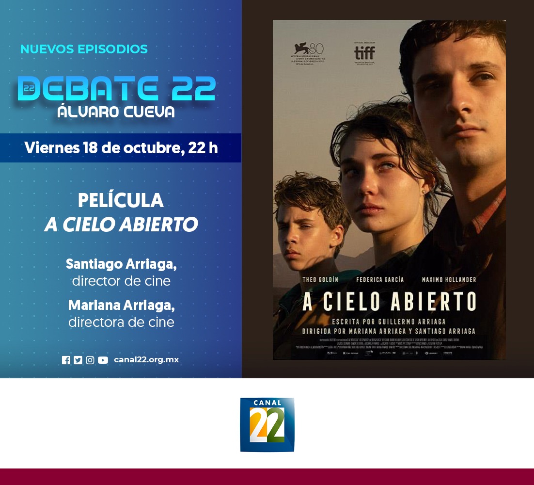 En 30 minutos, <a href="/AlvaroCueva/">Álvaro Cueva</a> conversa con <a href="/marianaa_a/">Mariana Arriaga</a> y <a href="/santiagoarra/">Santiago Arriaga</a> quienes dirigieron "A cielo abierto". Por <a href="/Canal22/">Canal 22 México</a>