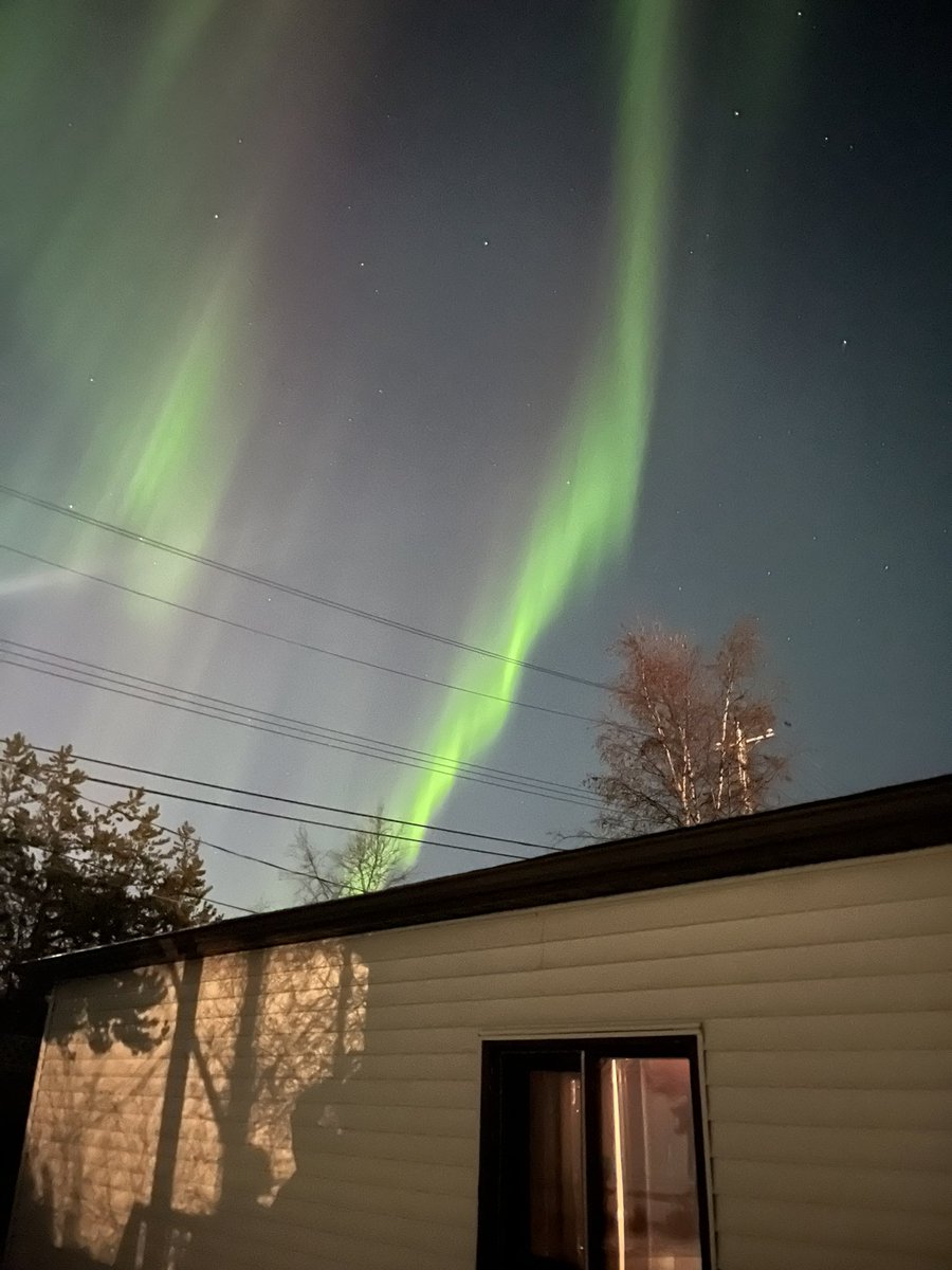 Wolfkitten85's tweet photo. Need a better phone camera one day for these sort of nights. #Yellowknife #NWT https://t.co/rV2EJxIA1l