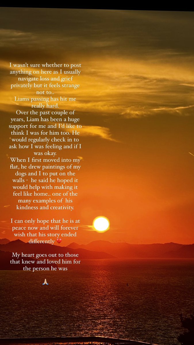 Eleanor via her IG story 💔
(18 October 2024) 

I’m so happy she was willing to share this about Liam ❤️‍🩹🫂