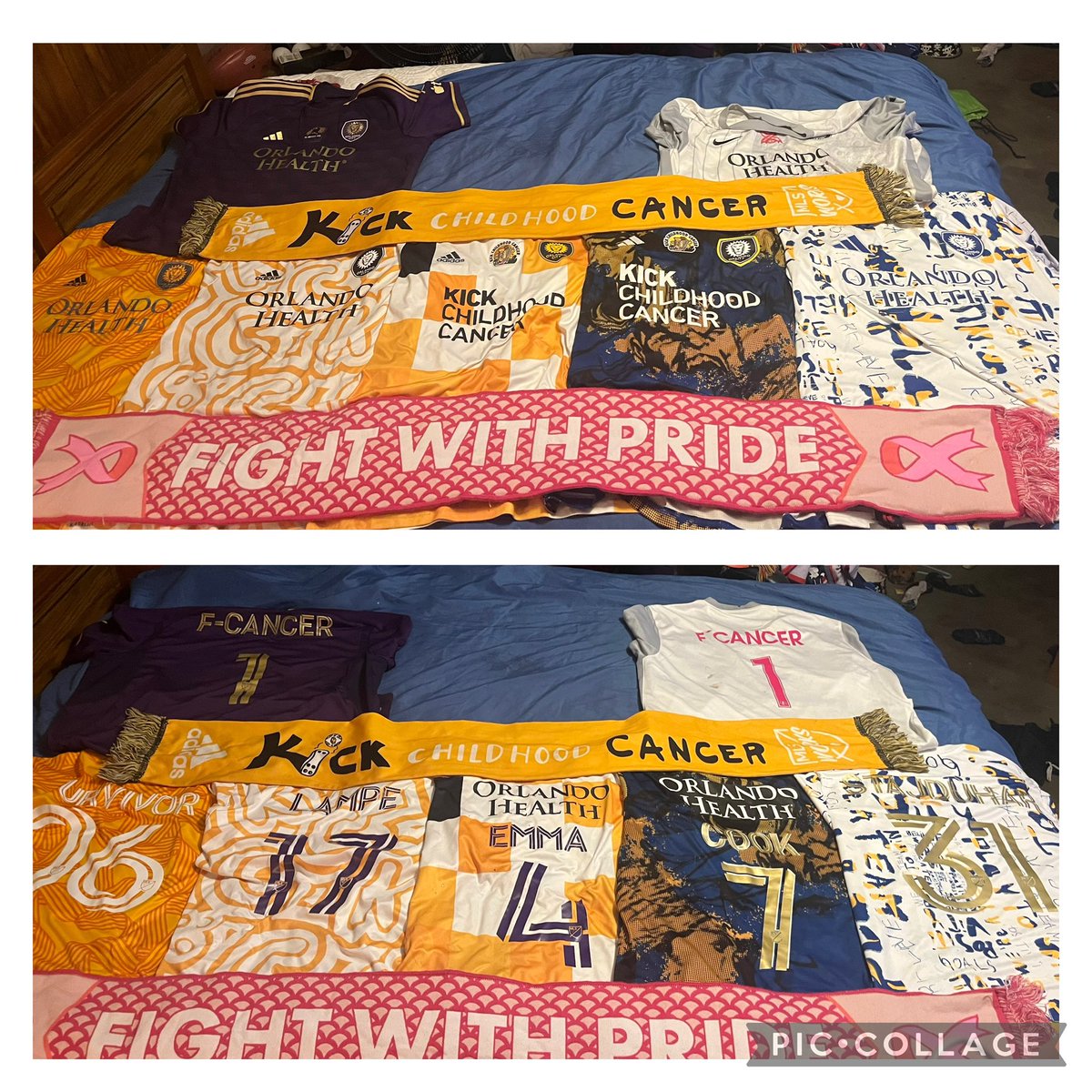 Myers22Tim's tweet photo. This years kicks for cancer kit i honor Mason the goalkeeper for OCSC that beat cancer https://t.co/VeIUlLLqJk