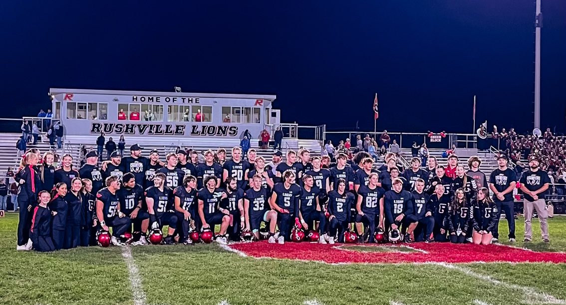 AthleticsRchs's tweet photo. RCHS Athletics: The Rushville Lions beat Greensburg tonight 58-0 winning the EIAC Championship! https://t.co/GR8KhQIujn