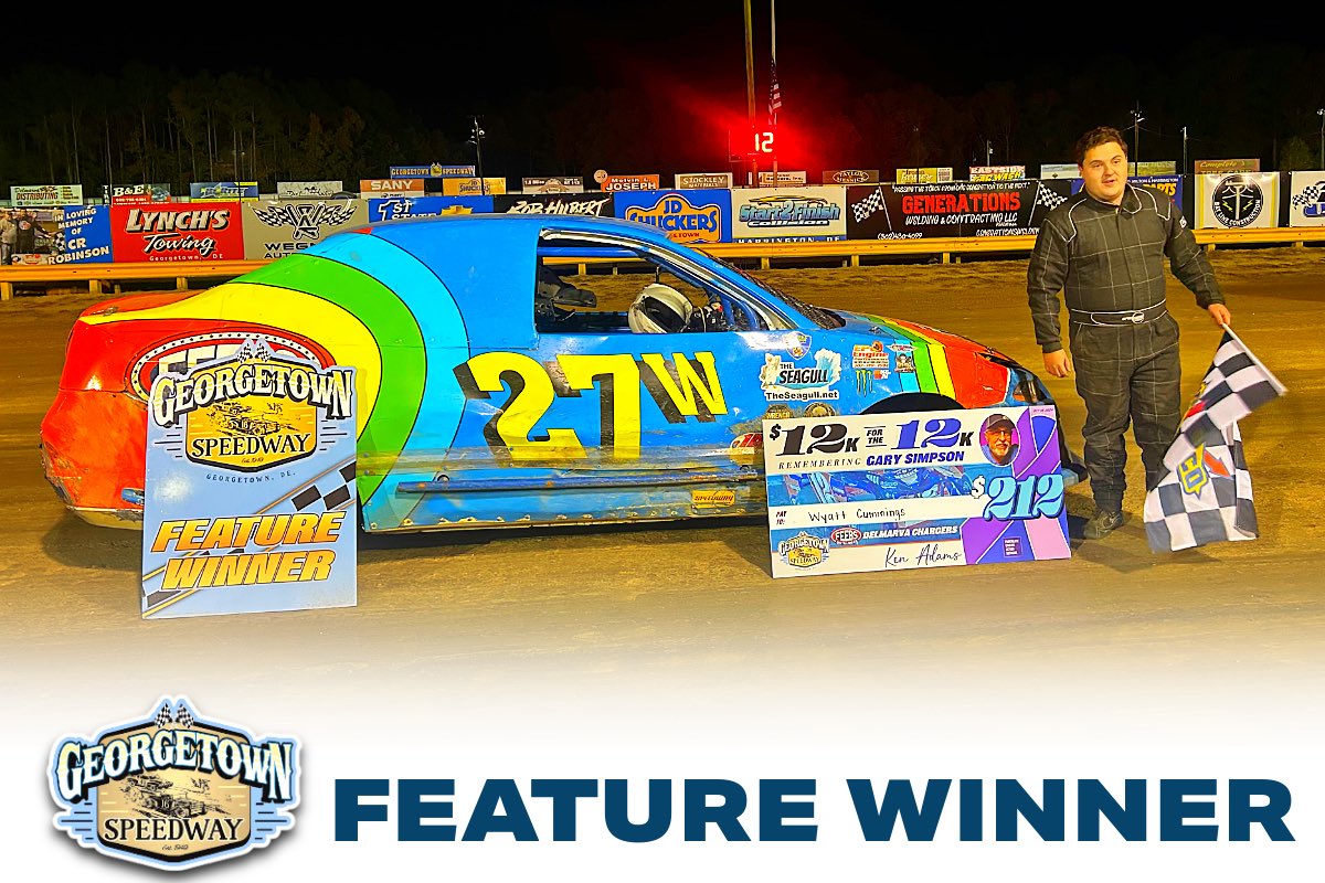 🏁Wyatt Cummings is the Feebs Distilling Delmarva Chargers Feature Winner!