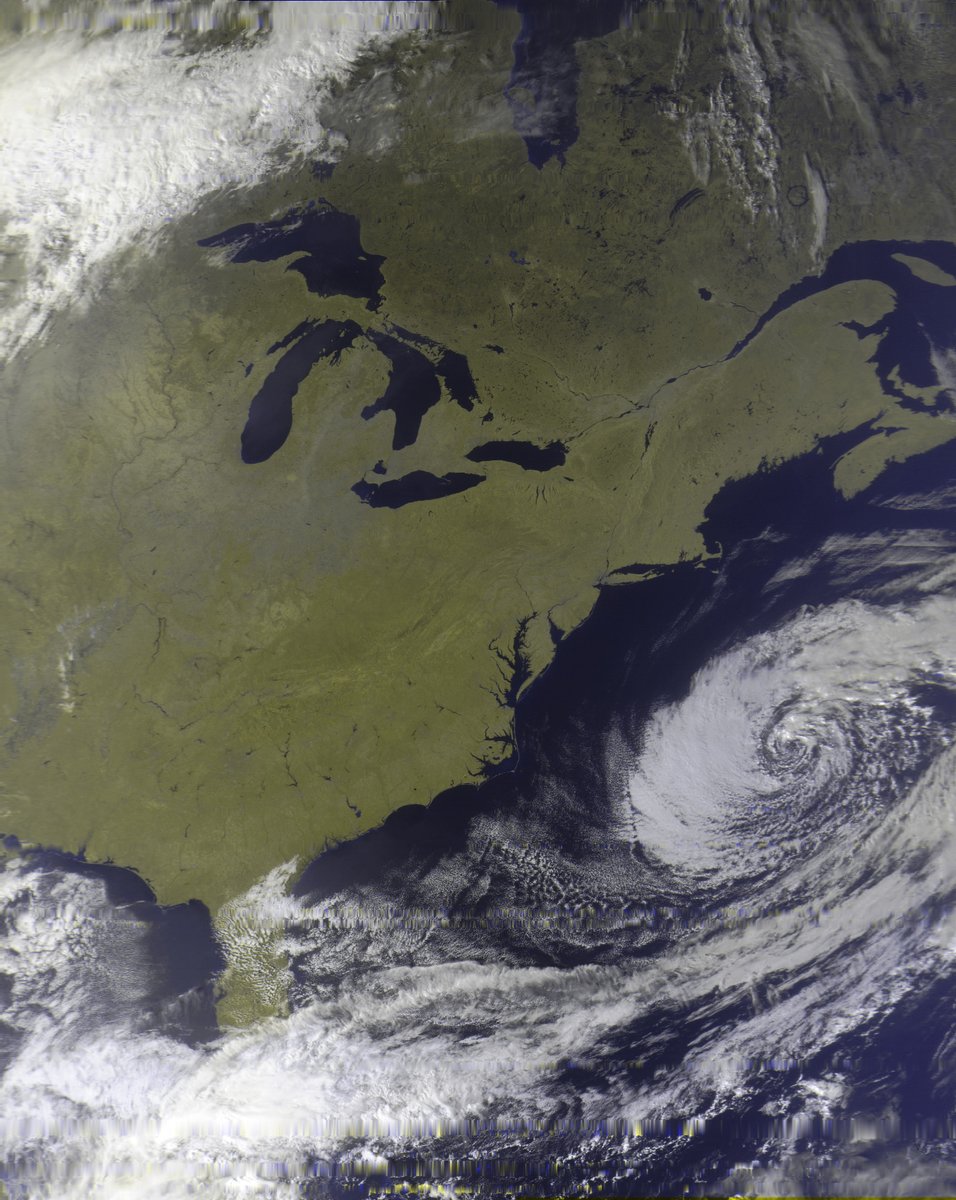 JVital2013's tweet image. 2024-10-18 1939 UTC - METEOR M2-4 LRPT. Looks like the satellite is now transmitting its ID again as normal - no override needed!