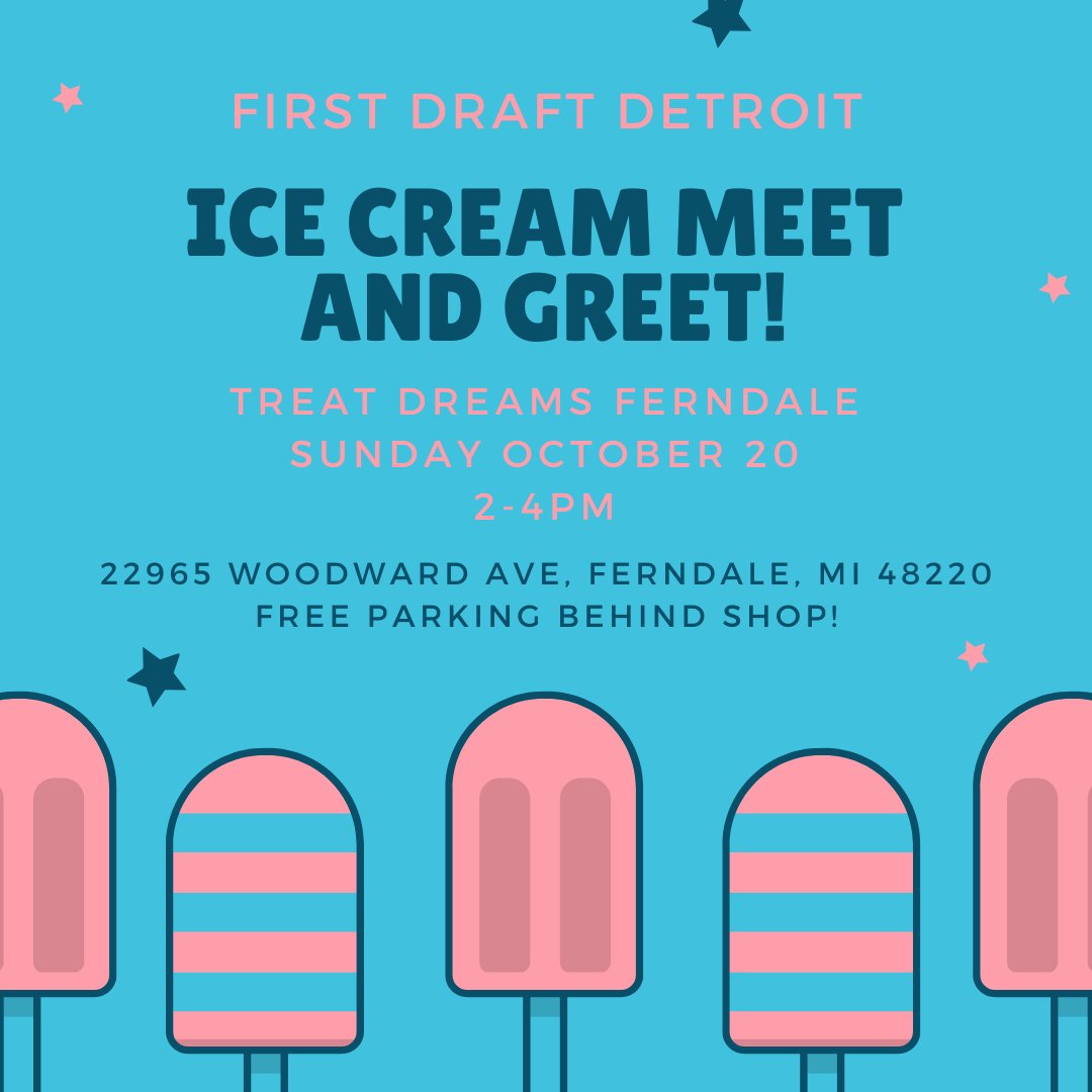firstdraftdet's tweet image. Do you want to meet up IN MEAT SPACE with real live writers and creatives in Michigan? Do you like ice cream? Well you're in luck! This Sunday we're having a meet and greet at an ice cream shop! 

Whether you're introverted, extroverted or somewhere in-between, you're welcome!
