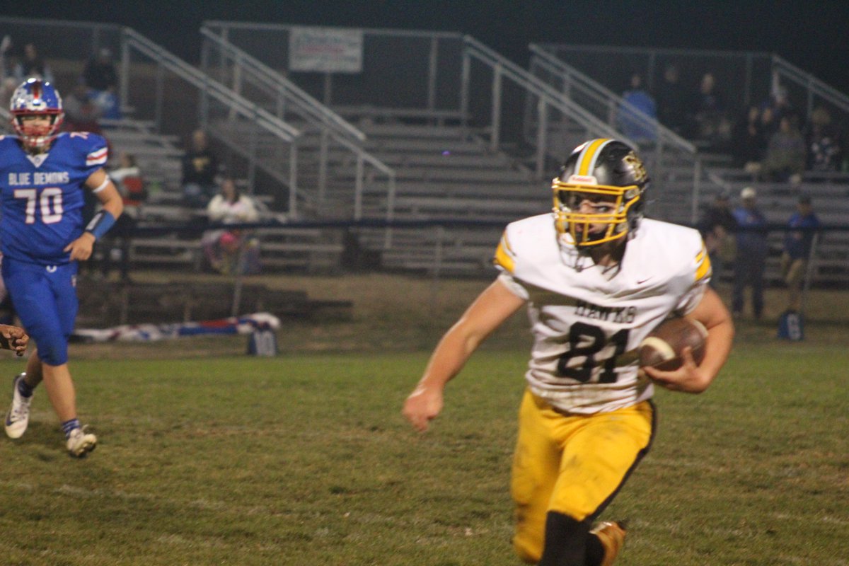 Paul Bowker (@bowkerpaul) on Twitter photo Mid-Prairie finished off an unbeaten district season Friday, winning its fifth straight, 42-7, at Albia. Seniors Conner Wiles and Tatem Telfer scored their first HS TDs in the fourth quarter. Golden Hawks will host a 2A playoff next week. <a href="/TheNews_Sports/">The News — Sports</a> <a href="/GoldenHawkFBall/">Mid-Prairie Golden Hawk Football</a> Mid-Prairie finished off an unbeaten district season Friday, winning its fifth straight, 42-7, at Albia. Seniors Conner Wiles and Tatem Telfer scored their first HS TDs in the fourth quarter. Golden Hawks will host a 2A playoff next week. <a href="/TheNews_Sports/">The News — Sports</a> <a href="/GoldenHawkFBall/">Mid-Prairie Golden Hawk Football</a>