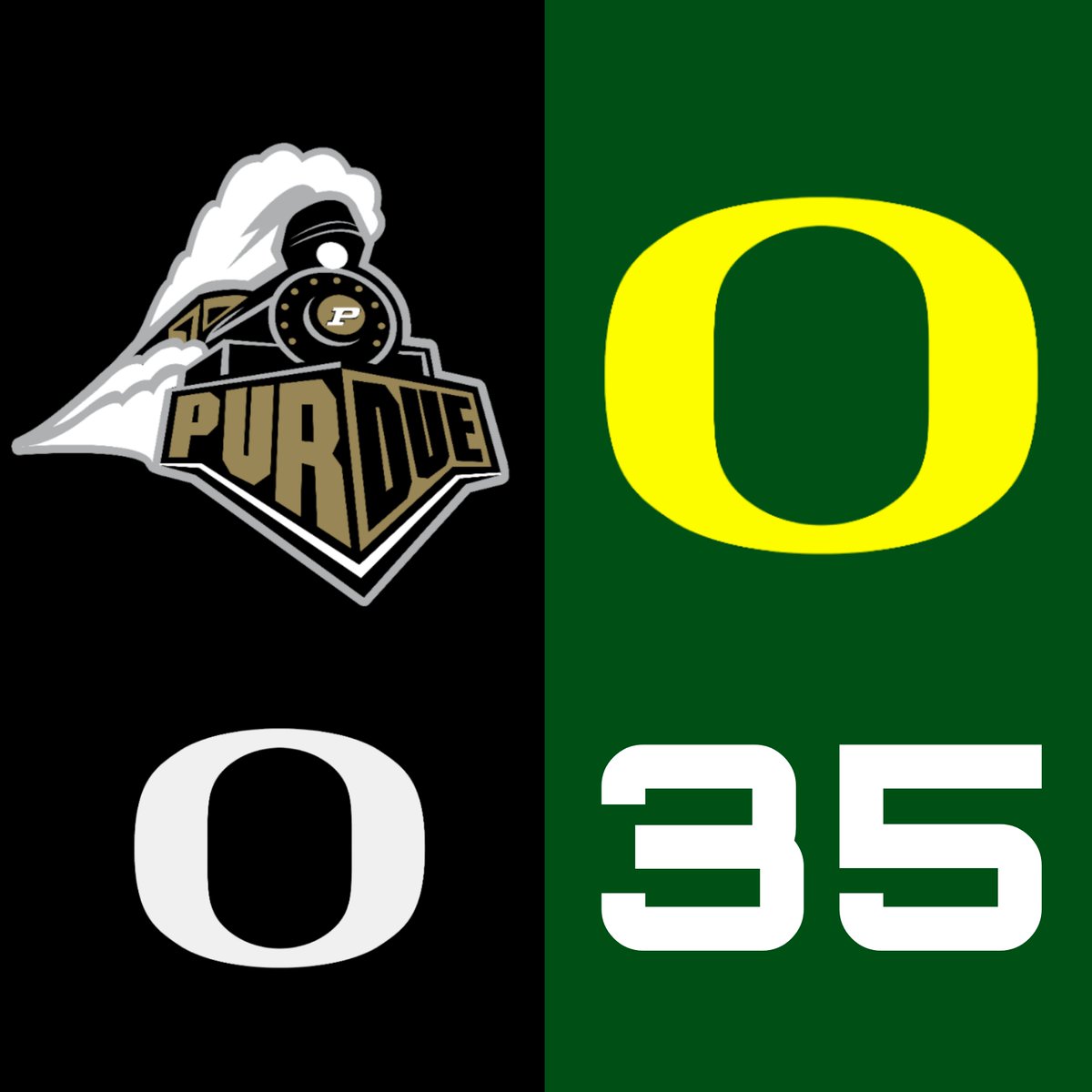Win__The__Day's tweet photo. Even Purdue represented the O tonight. Nice gesture.😉 #GoDucks https://t.co/e2xlBsJkYW
