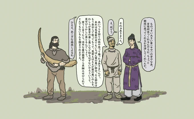 したたかな旧石器使いマンモスハンターと,それよりもっとしたたかな縄文系通訳. 