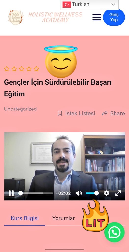 For Turkish 🇹🇷 speaking audiences, my "Sustainable Success Seminar" is on sale!!! 🔥🔥holistwell.com/courses/gencle…