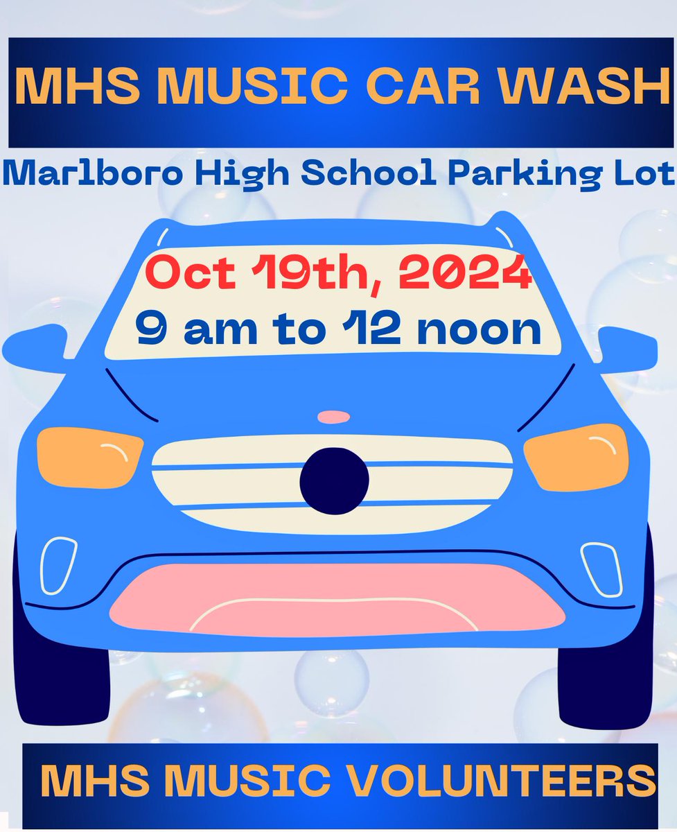 Get your car washed and support the Marlboro High School Music Department. 🚘