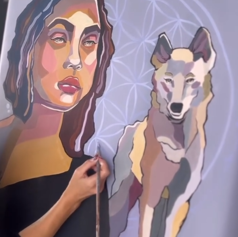 YearoftheWoman_'s tweet photo. Another Year of the Woman 1:1 completed, Year of the Dog. Which one of you is the lucky owner of this canvas? #YOTW #nftarti̇st #canvas 😍🔥🐶 https://t.co/QllPmlKLL9