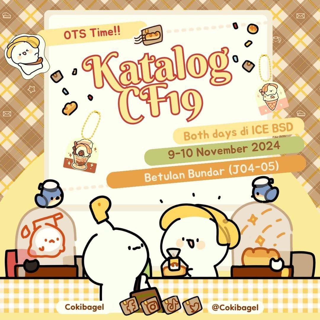 cokibagel's tweet photo. ✨Share are appreciated, thank you ui✨

Cokibagel catalog OTS time! #Comifuro19
🍞Limited stock
🍞Booth Betulan Bundar number J04-05 both days!
🍞Fandom: ✧ original ✧ food theme ✧ animal theme

#cokibagel #cf19 https://t.co/jPD0nV94mE