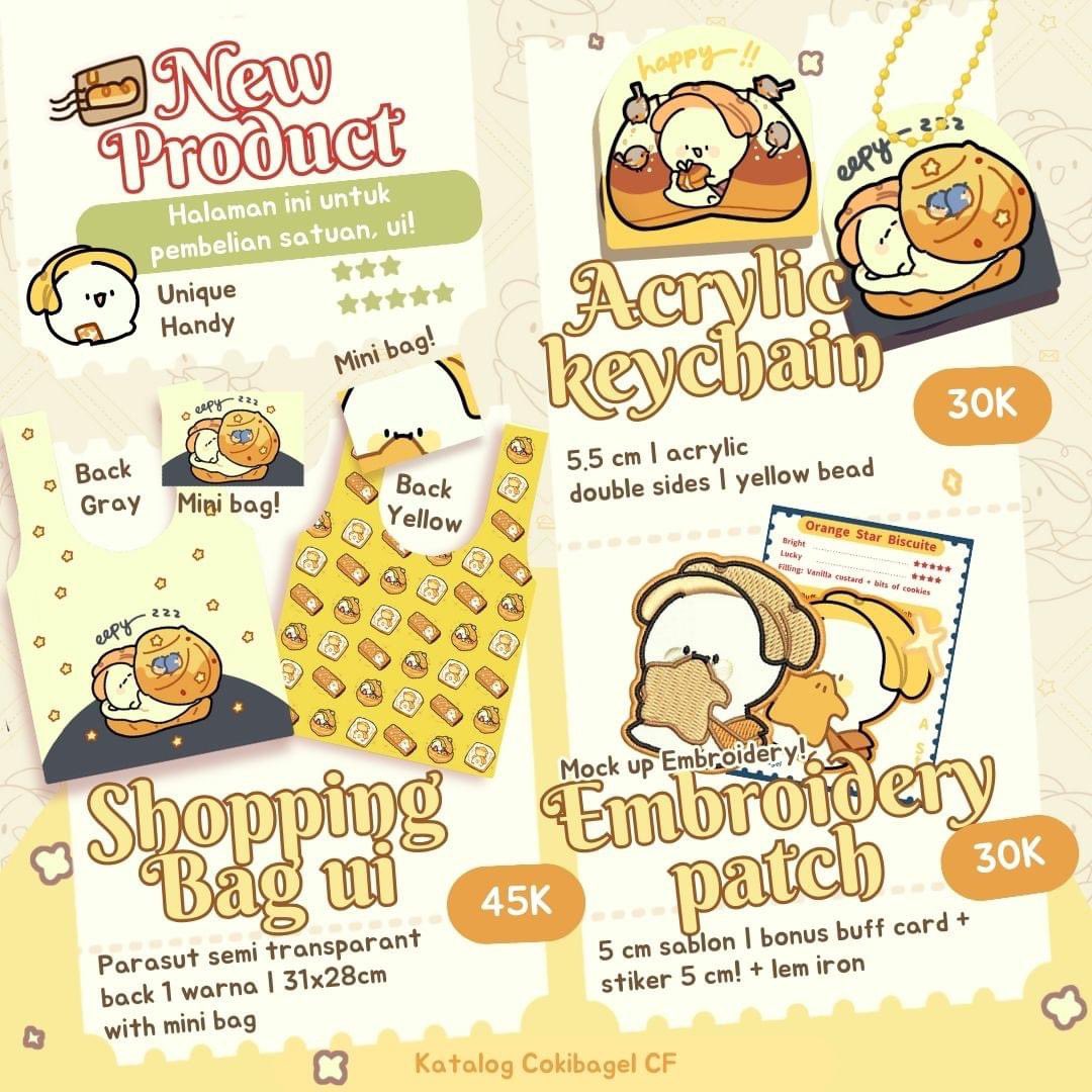 cokibagel's tweet photo. ✨Share are appreciated, thank you ui✨

Cokibagel catalog OTS time! #Comifuro19
🍞Limited stock
🍞Booth Betulan Bundar number J04-05 both days!
🍞Fandom: ✧ original ✧ food theme ✧ animal theme

#cokibagel #cf19 https://t.co/jPD0nV94mE