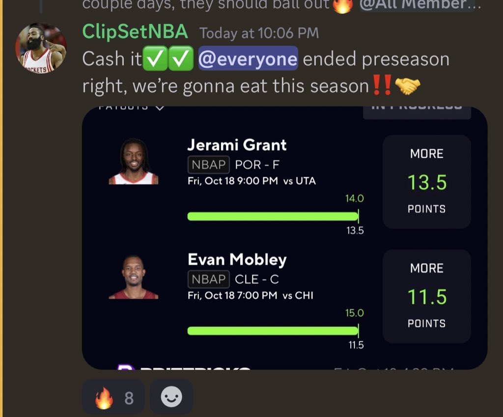 Cash the slips in Discord✅✅ I tell y’all to join everyday‼️ 

Over 1,200+ in the *FREE* Discord! 🔗⬇️ 
discord.gg/propkitchen

The PropKitchen chefs are COOKING on all the other sports as well in the DubClub! ✅🏈⚾️🏒🎾🏀

*FREE VIP 7-DAY TRIAL* 🔗⬇️
dubclub.win/af/afl-ybwhj/