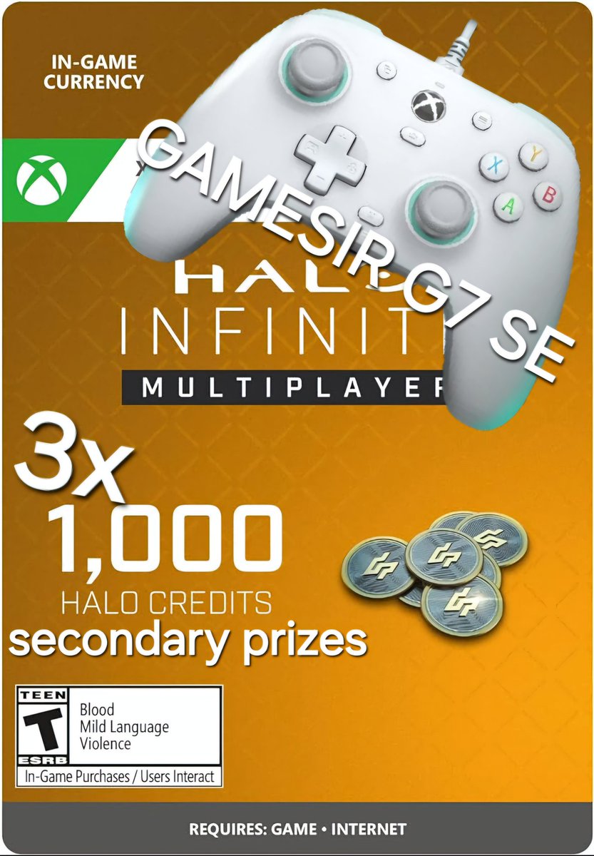 Mailmain_'s tweet image. 🚨Giveaway for reaching 1000 followers on X. 🚨
Main prize is a Gamesir G7 SE controller.🎮
I'm also throwing in 3x 1000 Halo credits. 🪙🪙🪙
Like, Retweet, and Follow me here @Mailmain_ for a chance to win.
Picking the winners Sunday night.