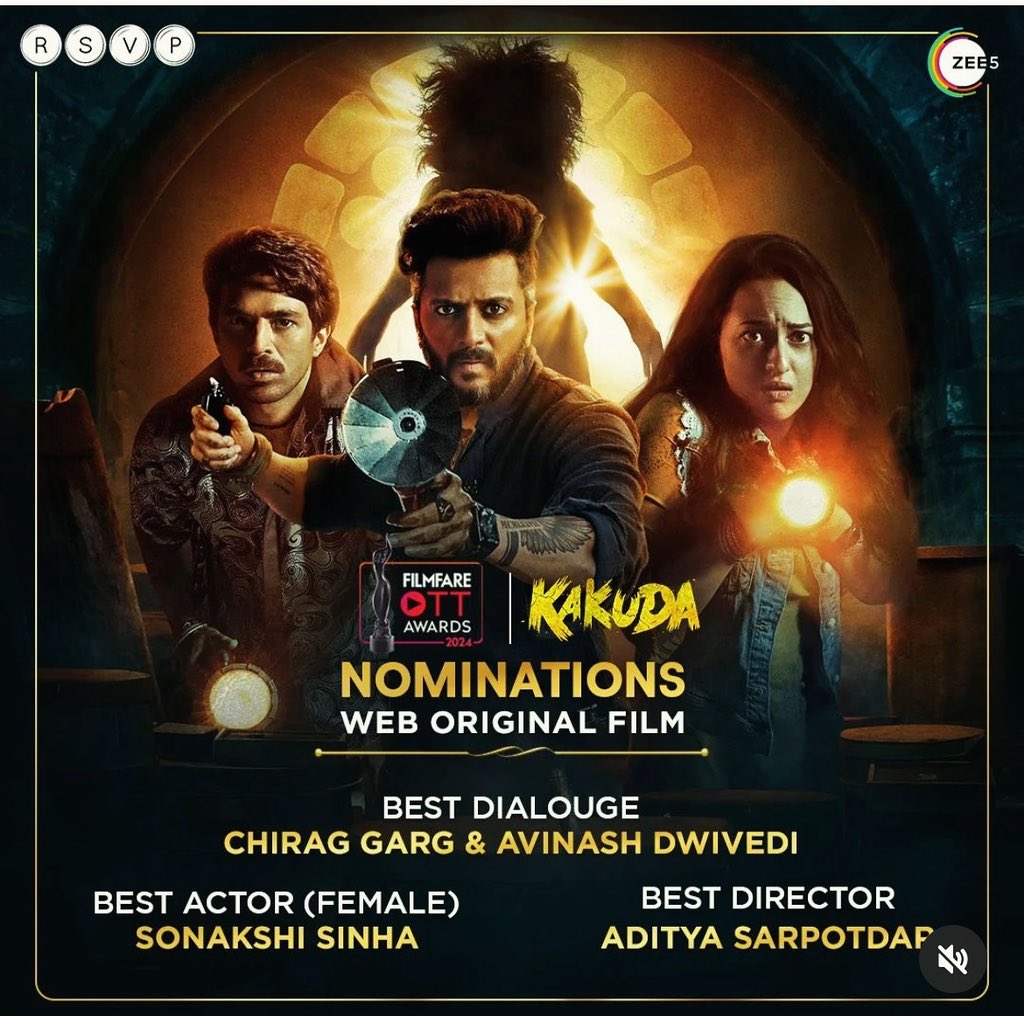 Thanks for all the love ❤️ 

#Kakuda brings both chills and laughs with multiple nominations at the #FilmfareOTTAwards2024