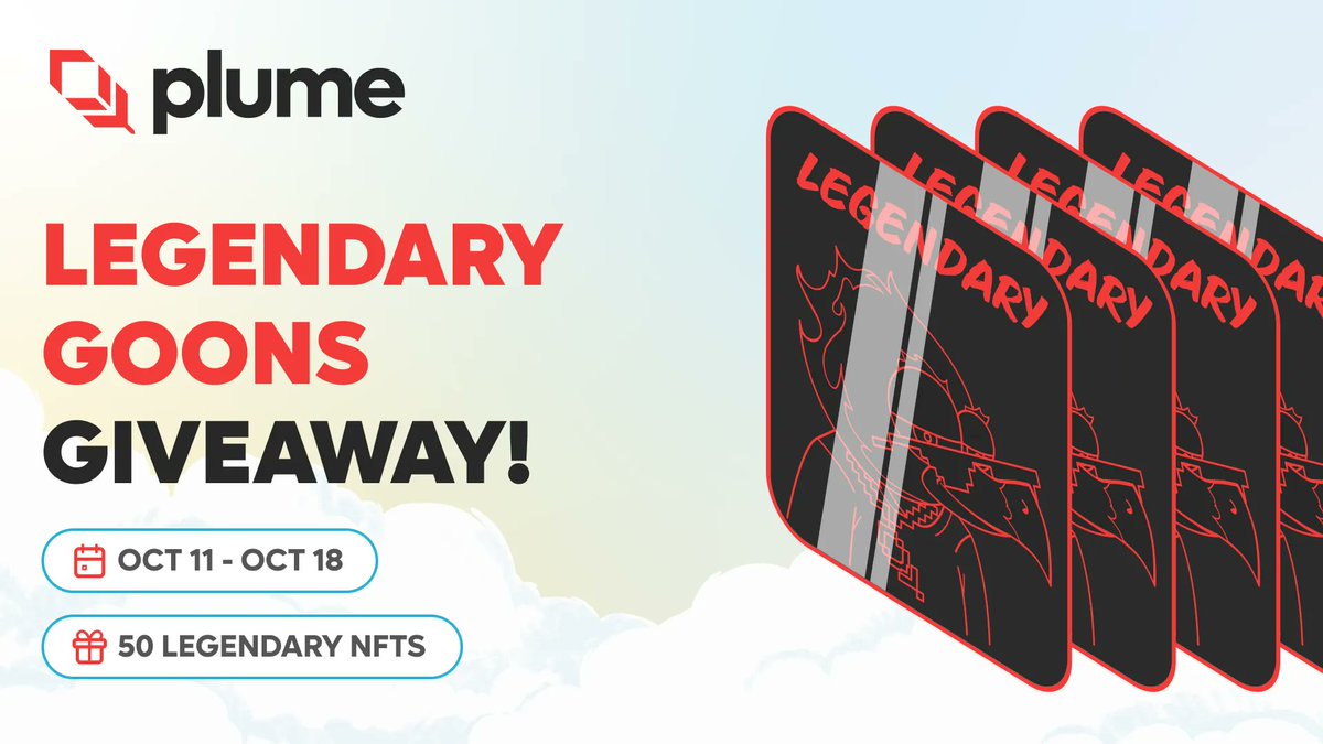 Crypto_Benz's tweet photo. 📌 Plume มีอัพเดทหลายเควสให้ทำครับ

🔸 NFTs Giveaway - 50 Legendary Goons
https://t.co/xXcztJCqlr

🔸 Plume Demo day - Support the ecosystem projects
https://t.co/JfFhzzzHw8

🔸 RWAfi Spotlight - Projective, Credit Coop, Open Eden & Silver Koi
https://t.co/4of7YLV0gv

#PlumeNetwork
