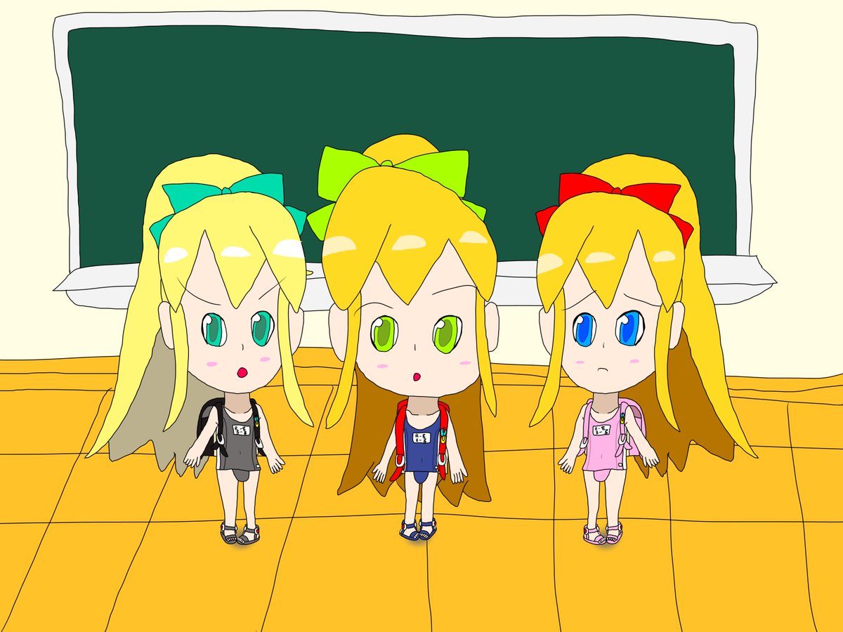 MKRollMessiah's tweet image. #TLにロールちゃんが足りない #MvC2isFree #ロックマンXDiVE芸術の秋 #暑いので水着絵で体温調節する 
10月にしてはあまりにも暑すぎるのでスク水ランドセルのパワーパフロールズを描きました。

It&apos;s way too hot for October, so I drew THE POWERPUFF ROLLS of school swimsuits and backpacks.