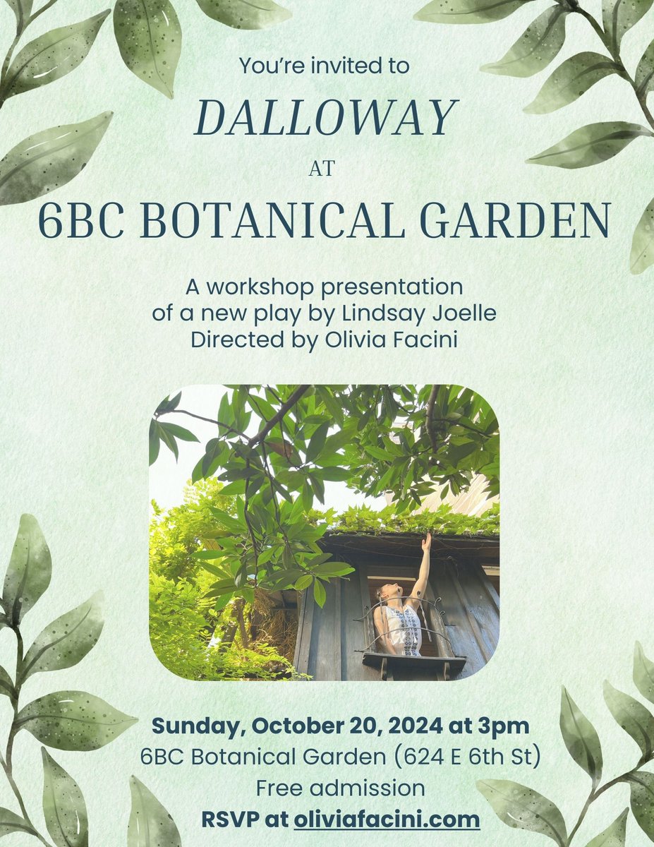 Based on Virginia Woolf's "Mrs. Dalloway," a new play titled "Dalloway: Summer at Bourton" will be staged free Sunday, Oct. 20, in NYC. wp.me/p5Yfi-5nB #VirginiaWoolf