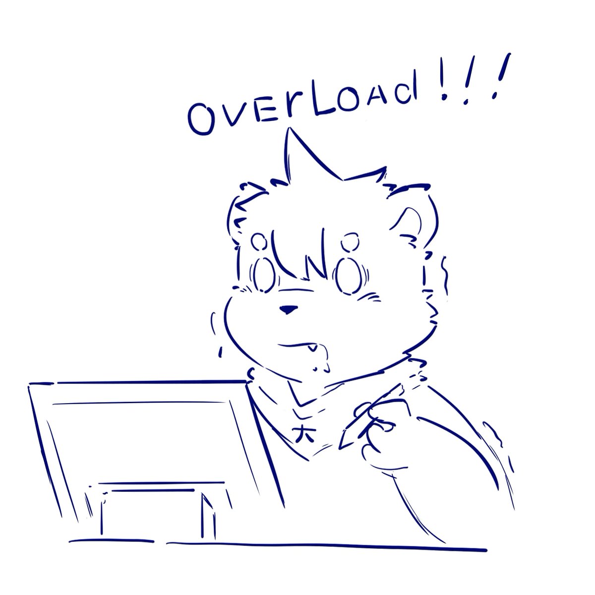 kuma_chiru's tweet photo. When I have a lot of idea but my brain doesn't want to work https://t.co/fmKg1X1cjo