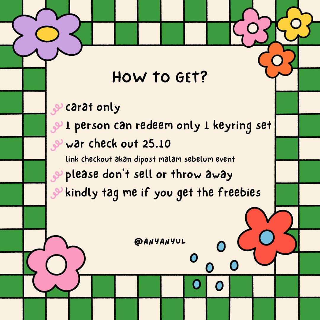 𐙚ONLINE FREEBIES𐙚

— rules in pict
note:
- link akan di set 110 rupiah (no refund)
- ongkir ditanggung pemenang 

don't forget to drop the hashtags
#2024MAMAVOTE #seventeen