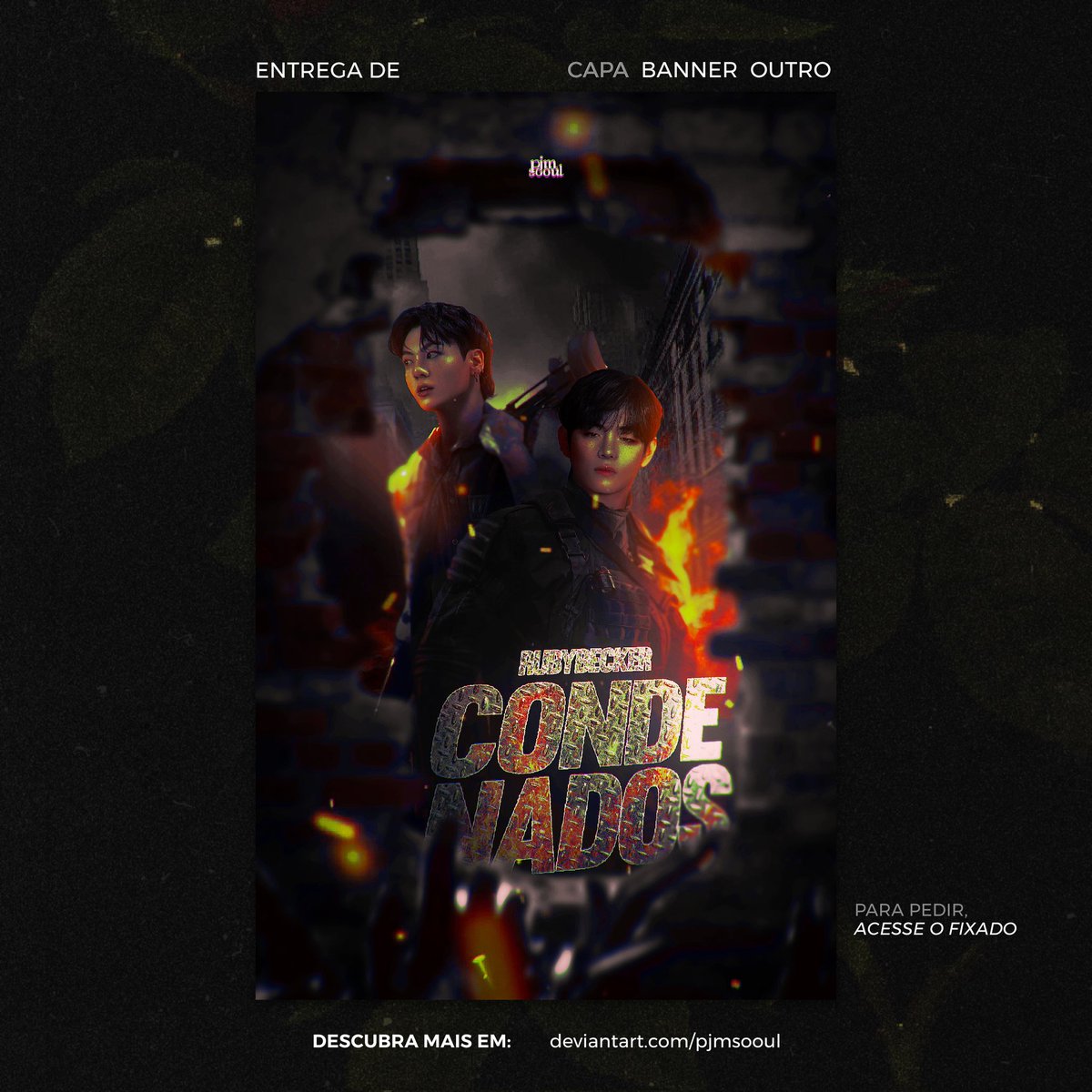 ✦ Entrega de capa 

Título: Condenados
Para: @/Rubybeckerr, no Wattpad 

🤍✨ Obrigada pela preferência! Volte sempre!