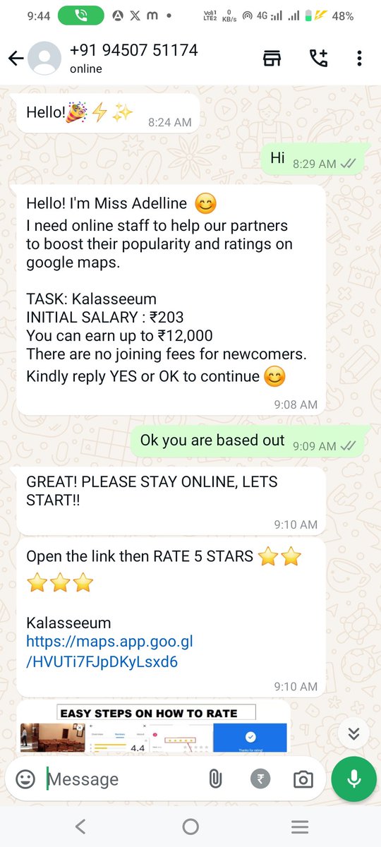 apatel750's tweet photo. Hey Guys ALERT! Fallen prey to a Google Maps rating scam! Reported to @CrimeBranchIndia. Beware of fake job offers asking for 5-star ratings getting from  +91 94507 51174  Stay safe online! #GoogleMapsScam #CyberCrime #CrimeBranch #PMModi #delhipolice https://t.co/OQKBipQPoy