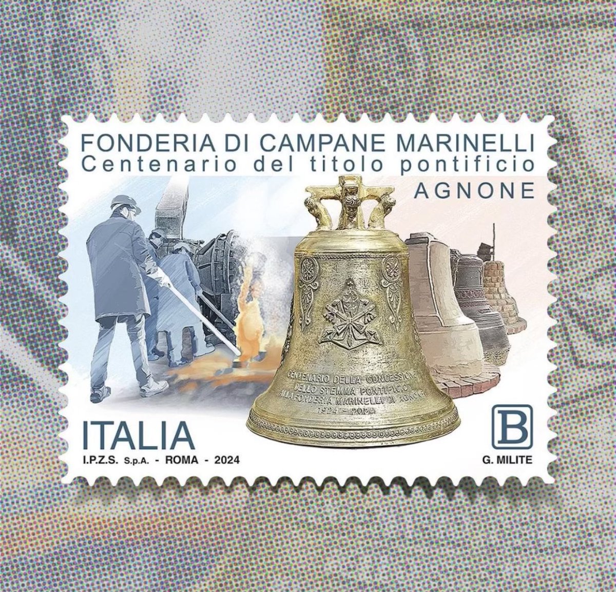 Un #francobollo dedicato alla nostra #fonderia. Emozione e orgoglio 🔥💪 <a href="/adolfo_urso/">Adolfo Urso</a> 

#marinelli #agnone #campane