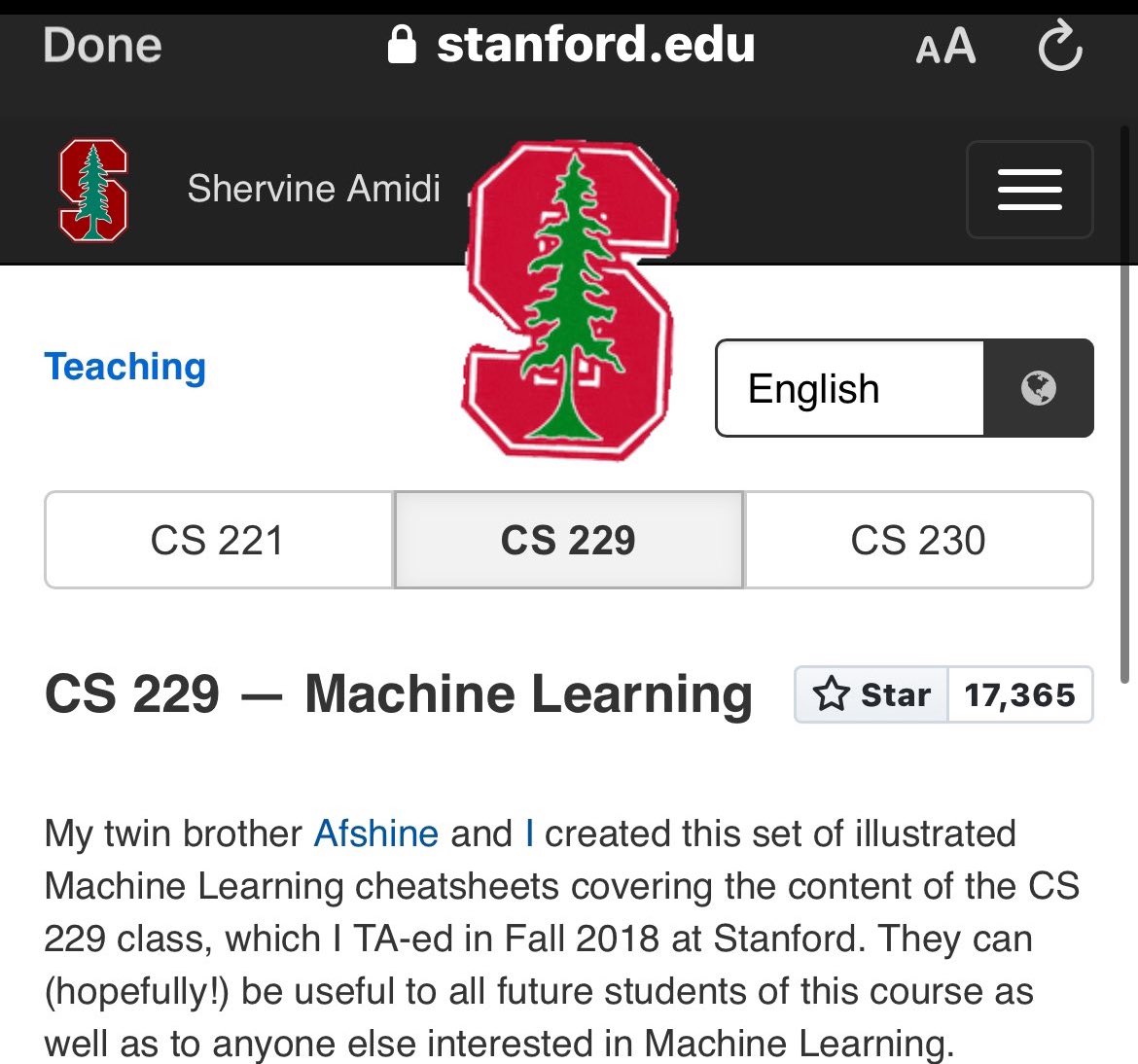 hamptonism's tweet image. Stanfords Basic Machine Learning Cheatsheet