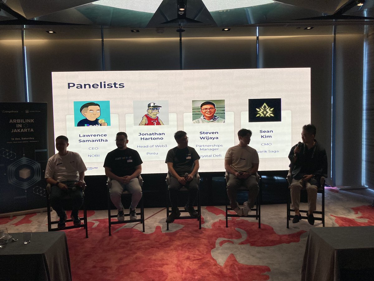 Arbitrum worldwide! Featuring premiere thought leaders of Indonesian Web3🇮🇩

Arbitrum with friends! Featuring the premiere thought leaders of Indonesian Web3

@lawrencegs Bitcoin OG
<a href="/jon0___/">jono</a> from @pintuid
<a href="/Wijayasteven93/">Steven Wijaya | Superteam Indonesia</a> from <a href="/KrystalDeFi/">Krystal</a> 
Sean Kim from <a href="/avariksaga/">Avarik Saga</a>