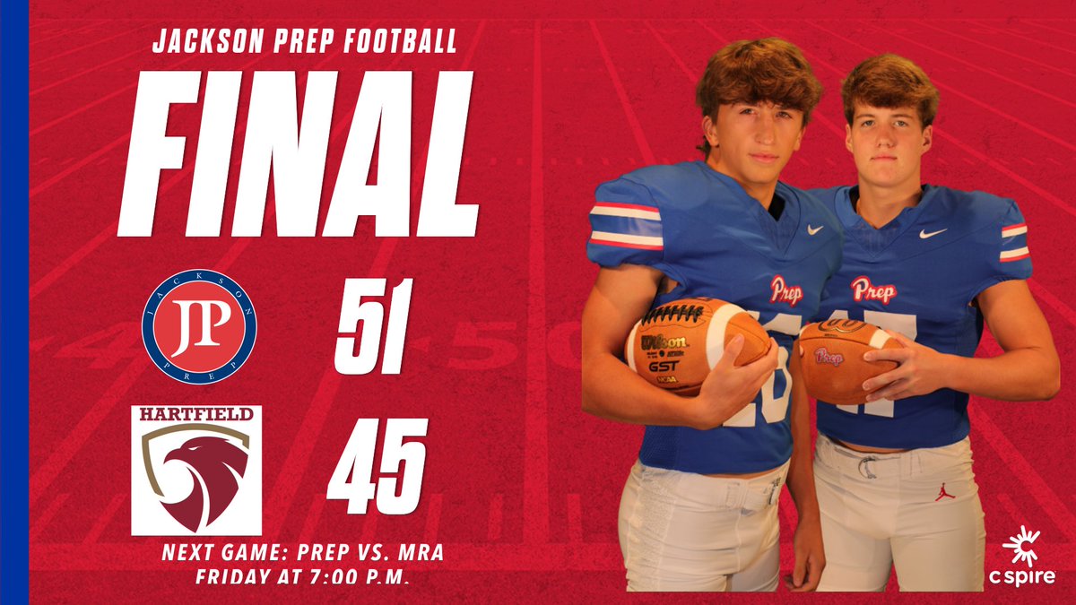 JPsports's tweet image. @JacksonPrep_FB goes on the road and gets a big win!! Prep moves to 9-0 on the season! Great job by our kids!!