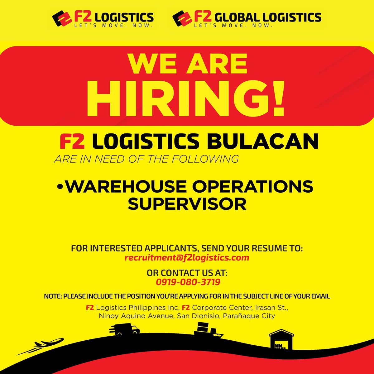 Nationwide Job Openings 🙌

Join an industry that enables other industries, businesses and communities.

Join us 💛

For other opportunities, please visit our FB page.

#LetsMoveNow
