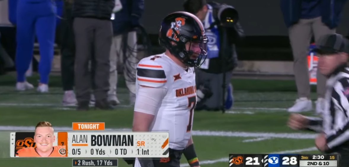 BFWshow's tweet photo. Watching Alan Bowman on a Friday night just hits different https://t.co/5IdAJZgqz0