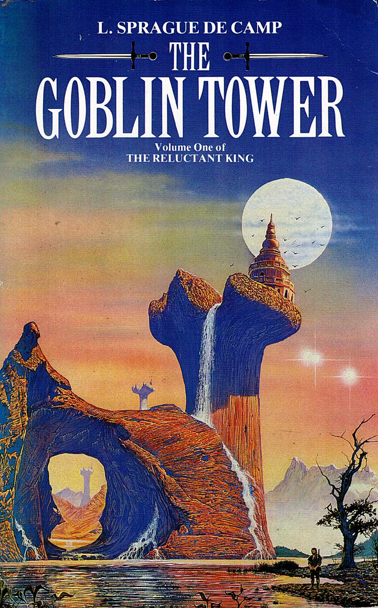 mavmaramis's tweet photo. L. Sprague de Camp, The Goblin Tower, Grafton, 1987. Cover: Steve Crisp. The Reluctant King series no. 1. #SteveCrisp @thatsgoodweb @afrocosmist @retroscifiart @doberes https://t.co/mtoKGW9ltl