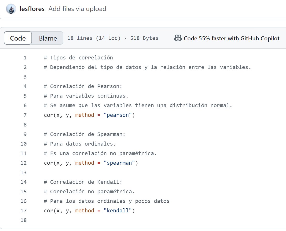Hola, te comparto código #R para obtener #correlación: #Pearson si tus datos son normales y cuantitativos o #Spearman y #Kendall si tus datos son ordinales: github.com/lesflores/corr…

También puedes revisar esta página sobre correlación: rdocumentation.org/packages/stats…