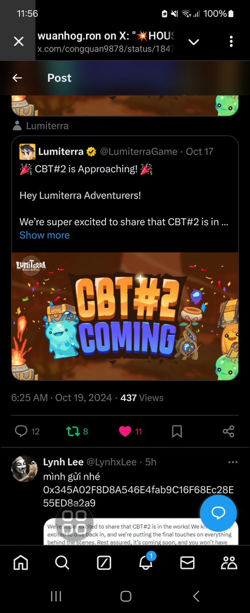 TONC626335's tweet photo. @congquan9878 @NamLong_DAO @LumiterraGame @NFTdotVN 0xCf48ACD59F0Cd54Bfc7aa4E38c60F7d3285eDC0D https://t.co/pM2c10I886