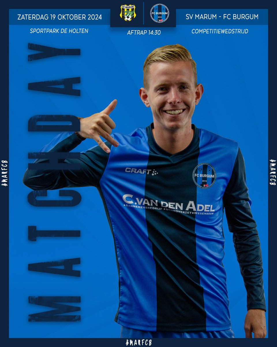 fcburgum's tweet photo. 𝗢𝗣 𝗡𝗔𝗔𝗥 𝗗𝗘 𝗞𝗢𝗣𝗟𝗢𝗣𝗘𝗥 𝗩𝗔𝗡𝗠𝗜𝗗𝗗𝗔𝗚!🔥💪⚽️

Om 14.30 uur trappen we op Sportpark de Holten af tegen @svMarum. Een mooi affiche tegen de nummer 1 van de 2e klasse! Een spannende pot die in de historie vaak tot spektakel heeft geleid!

#MARFCB

[1/2] https://t.co/DYTqVxtdrU