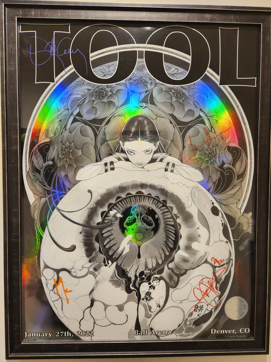 XanderXero's tweet photo. @peachmomoko60 I was just in #Entheon. I saw #Tool posters. I was like "I'm gonna look for peachmomoko's work". I thought it wasn't there. When I saw it, I was super joyful https://t.co/T9ei7eXl3m