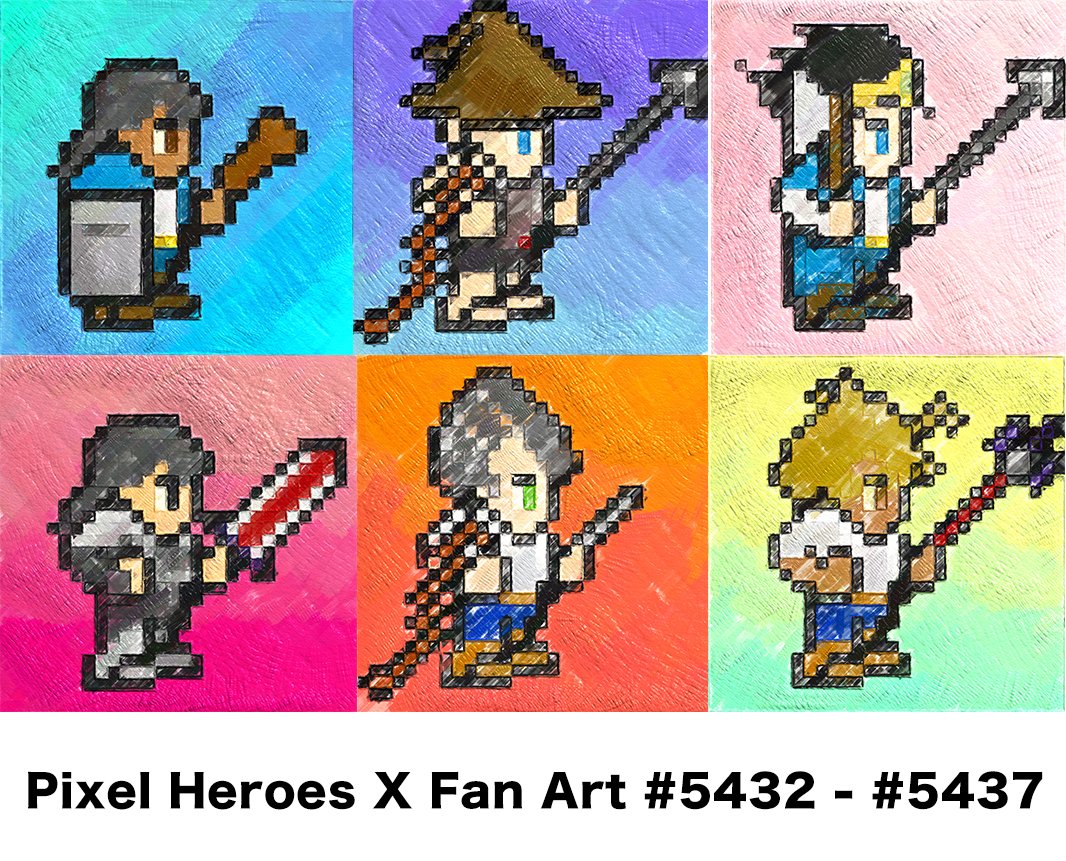 みなさまおばんです〜🌛

今宵は﹟5437 までABURAEKAしました🎨✨

#PHX全ヒーロー油絵化計画 完遂まであと：118体⚔️

⬇️本家 #PixelHeroesX はこちら⬇️
opensea.io/collection/pix…

<a href="/pixelheroes_nft/">Pixel Heroes</a> #PixelHeroesFanart #PixelHeroes
